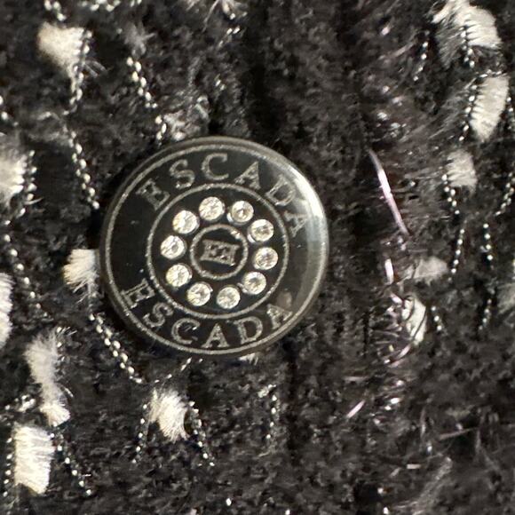 Escada Women Cardigan EUR 38‎ Black Ribbon Knit Wool Button Size 8 - Picture 4 of 9